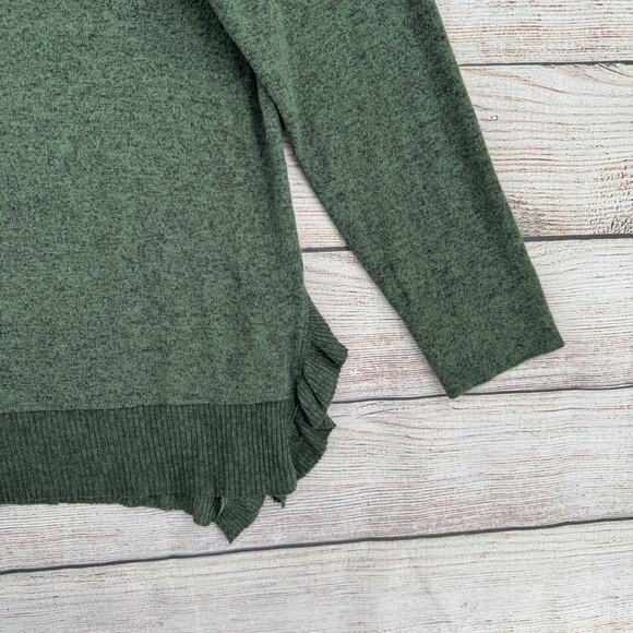 Postage Stamp Anthropologie V-Neck Sweater Womens Medium Green Stretch - Picture 5 of 12